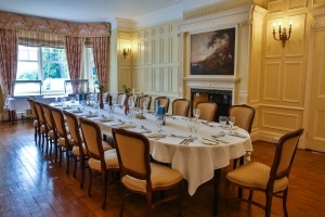 Our primary dining room set for a formal dinner