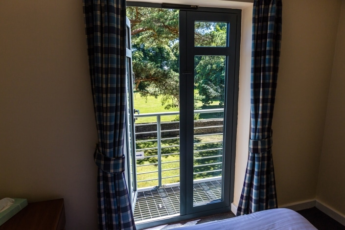 Windows to the Balcony in one of our bedrooms. Middle Aston House Oxfordshire