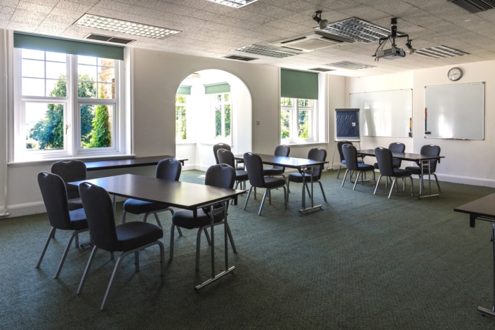 Sir Francis Page Meeting and Function Room set classroom style at Middle Aston House