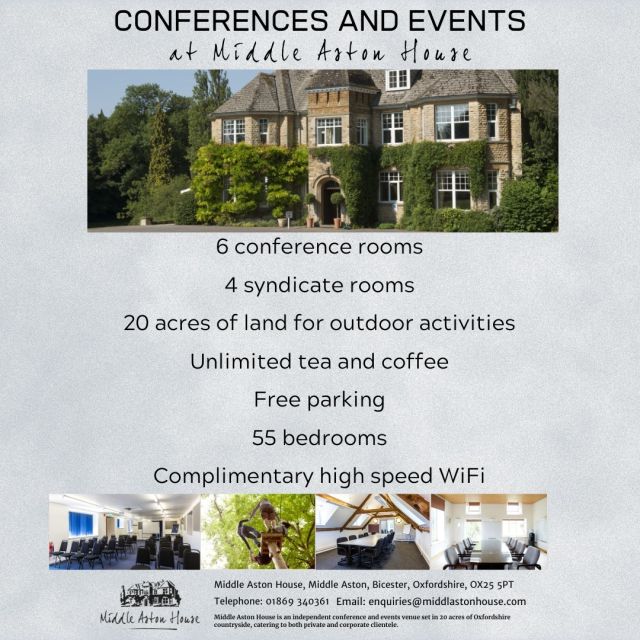 Are you looking for a venue for your next event?⁠
⁠
Whether you're searching for a conference, meeting, or interview room, here at Middle Aston House we have something which will more than suit your needs.⁠
⁠
With packages ranging across the board, you receive complimentary access to the grounds whilst you're here.  Head out for a relaxed walk, use the grounds for teambuilding, or find some space for your team to do some yoga. ⁠
⁠
Lunch is provided by our talented kitchen team (with all dietary needs catered for) and with our amazing front of house team, you'll feel that you've walked through your front door.⁠
⁠
We don't hide anything from you in small fonts, nor do we have the standard red tape that comes with some venues.  If you're looking for somewhere a little bit different, then get in touch.⁠
⁠
enquiries@middleastonhouse.com⁠
0186934061⁠
⁠
#venue #events #conference #training #teambuilding #leadership #development #boardmeetings #MICE #specialoccasions #weddings.